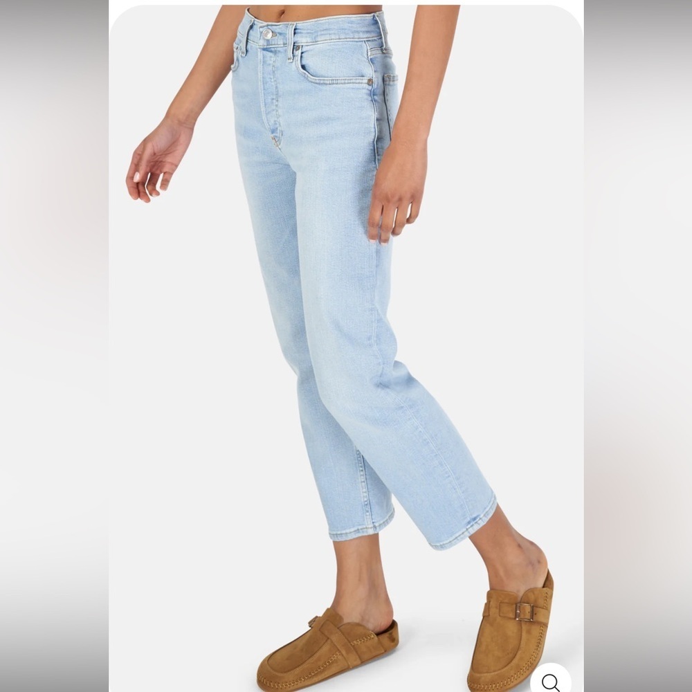 NWT size 29 Re/done Stove Pipe light wash Jeans Riverfade 96% Cotton - Picture 2 of 11